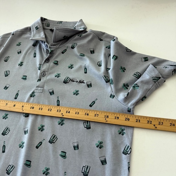 Travis Mathew St Patricks Day Cocktail Print Pima Blend Golf Polo Mens Medium - Picture 7 of 9